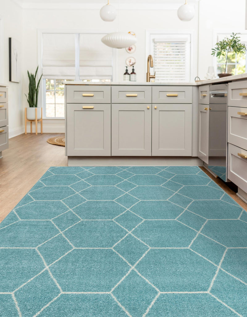 Lattice Garden Collection Area Rug - Arborville (Light Blue) Rectangle Light Blue lifestyle 17