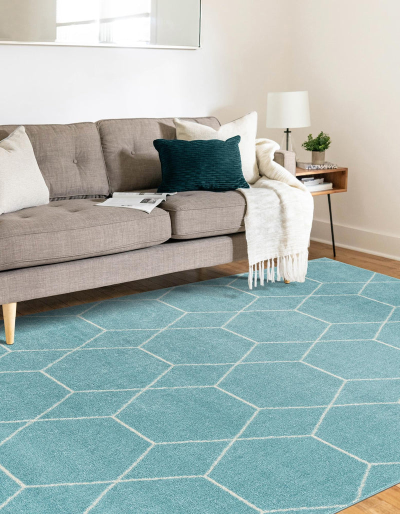 Lattice Garden Collection Area Rug - Arborville (Light Blue) Rectangle Light Blue lifestyle 37