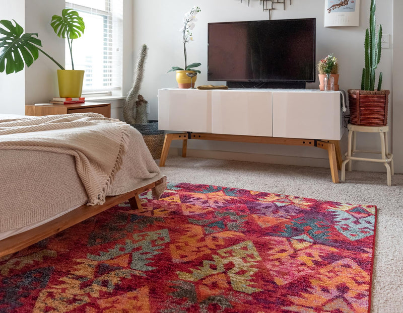 Sedona Vista Collection Area Rug - Hopi Rectangular Rust Red lifestyle 52