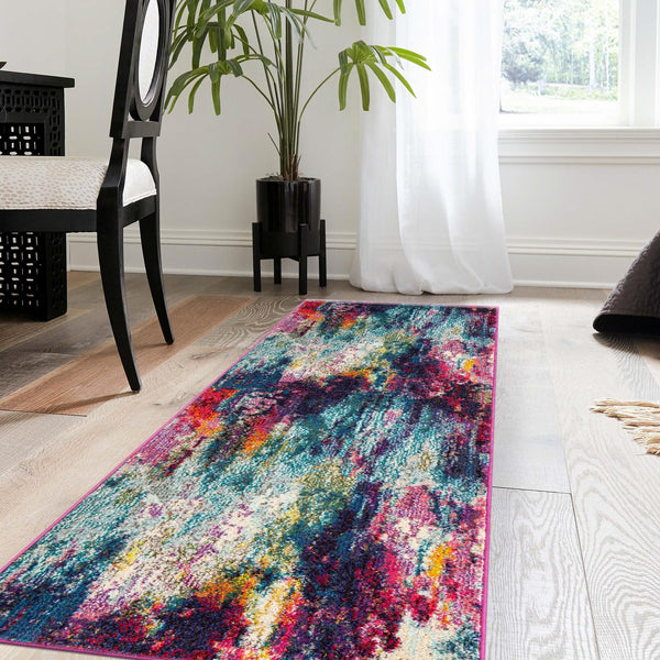 Chromatic Oasis Collection Area Rug - Oasis Runner Multi lifestyle 103