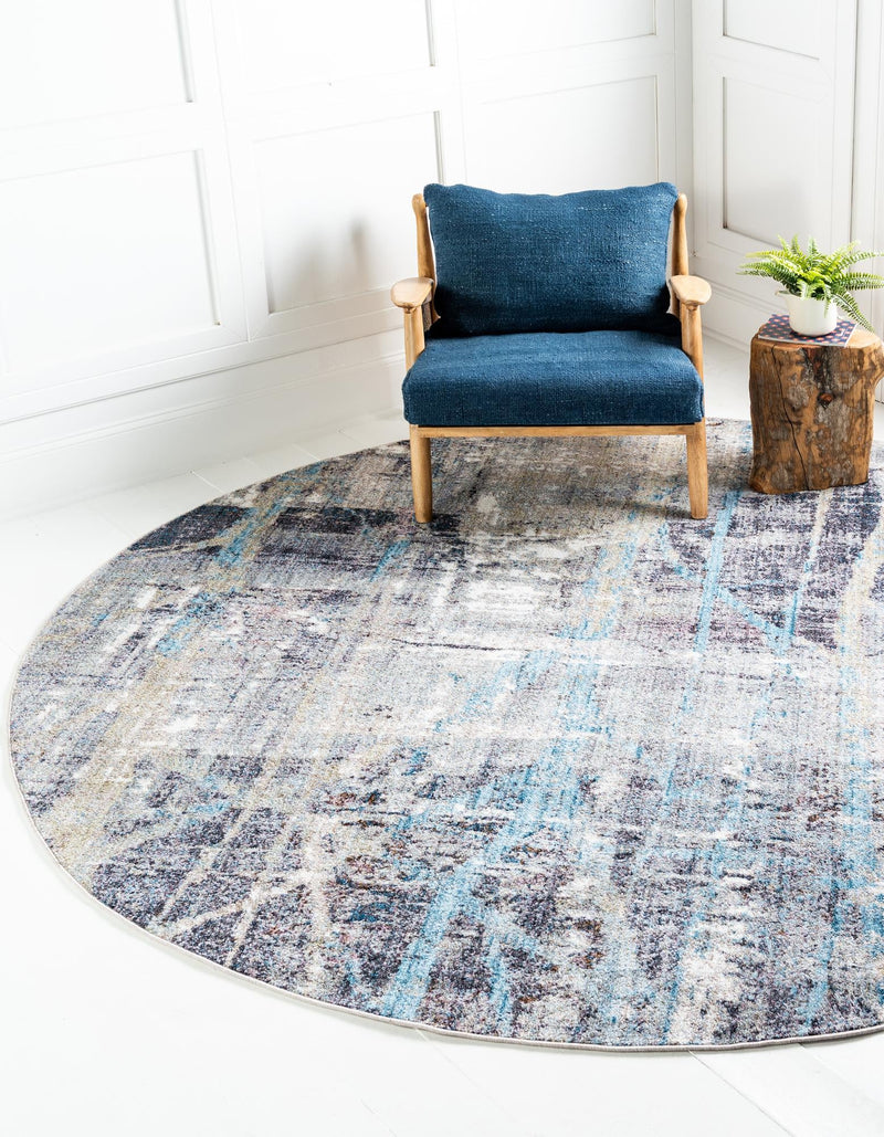 Urban Hub Collection Area Rug - Metropolis Round Multi lifestyle 17