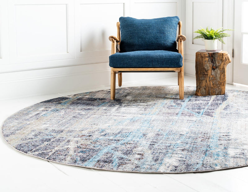 Urban Hub Collection Area Rug - Metropolis Round Multi lifestyle 19