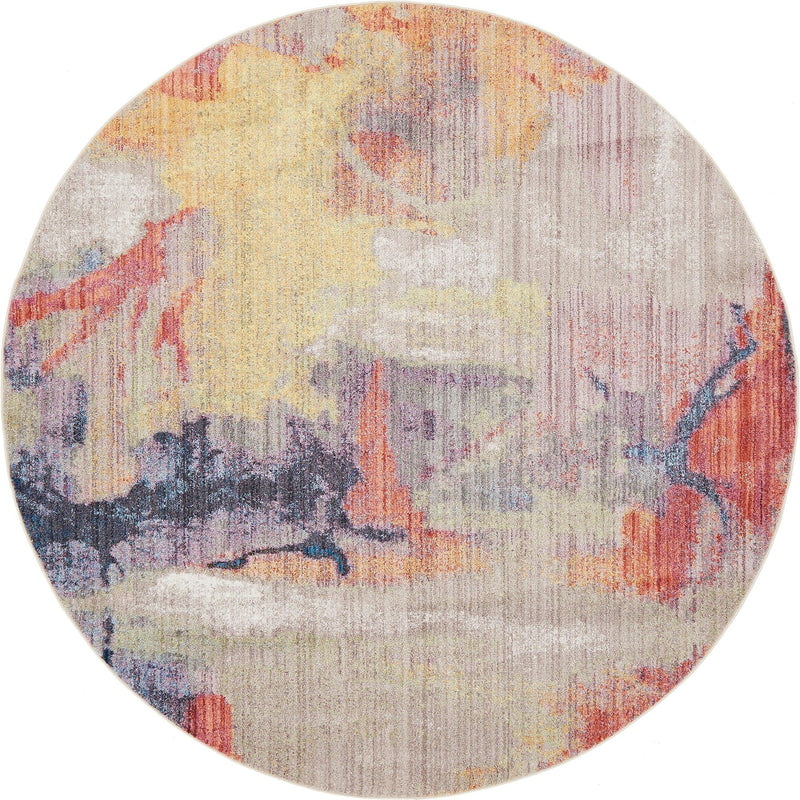 Urban Hub Collection Area Rug - District Round Multi lifestyle 11