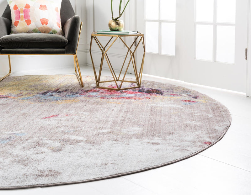 Urban Hub Collection Area Rug - Boulevard Round Multi lifestyle 18