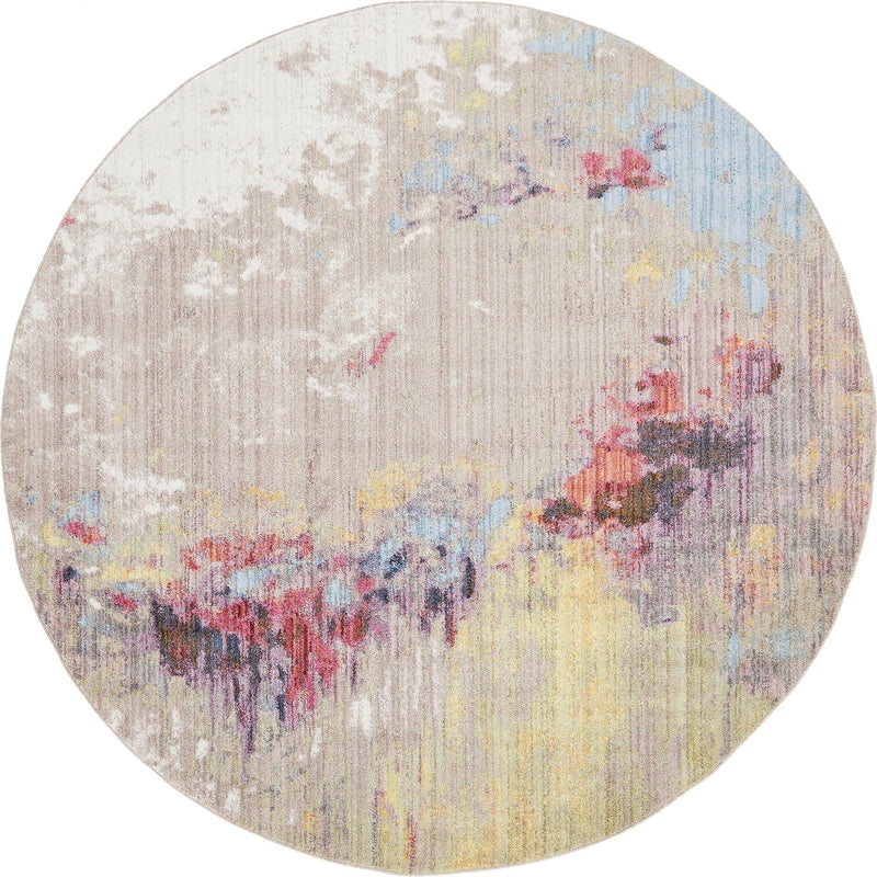 Urban Hub Collection Area Rug - Boulevard Round Multi lifestyle 12
