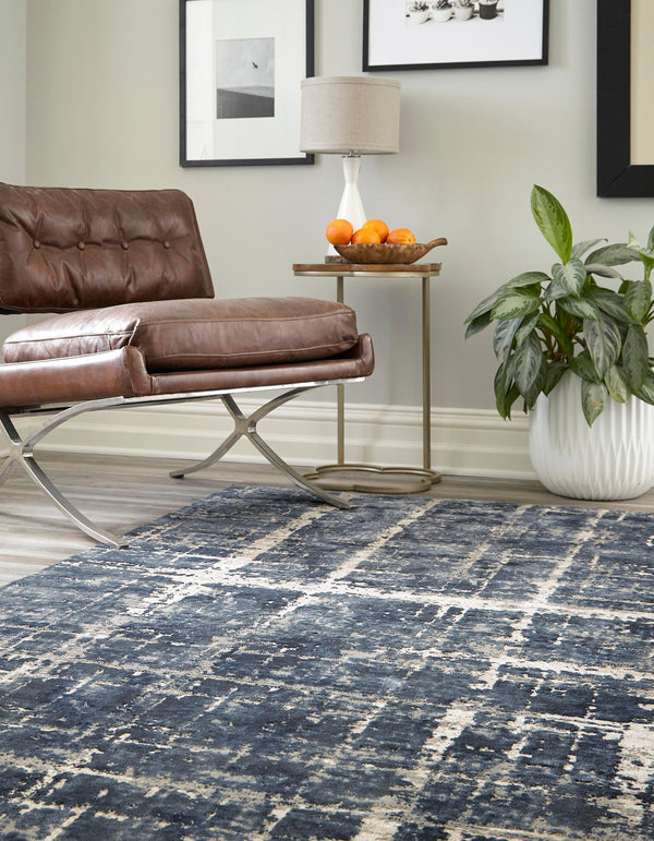 Metro Heights Collection Area Rug - Flatiron Rectangle Navy Blue lifestyle 9