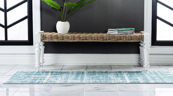 Metro Heights Collection Area Rug - Flatiron Runner Turquoise lifestyle 99