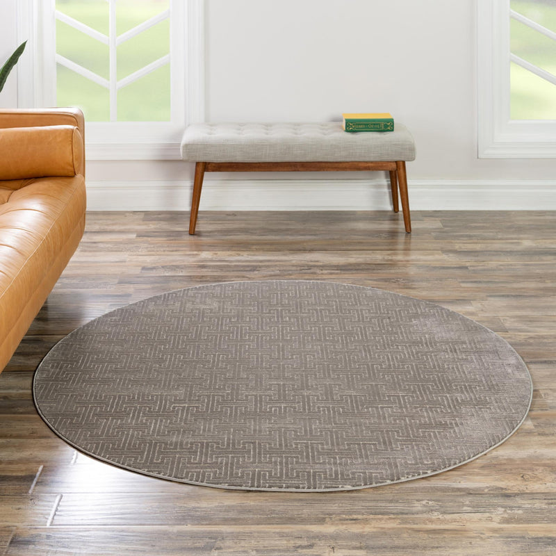 Metro Heights Collection Area Rug - Hamilton Round Gray lifestyle 71