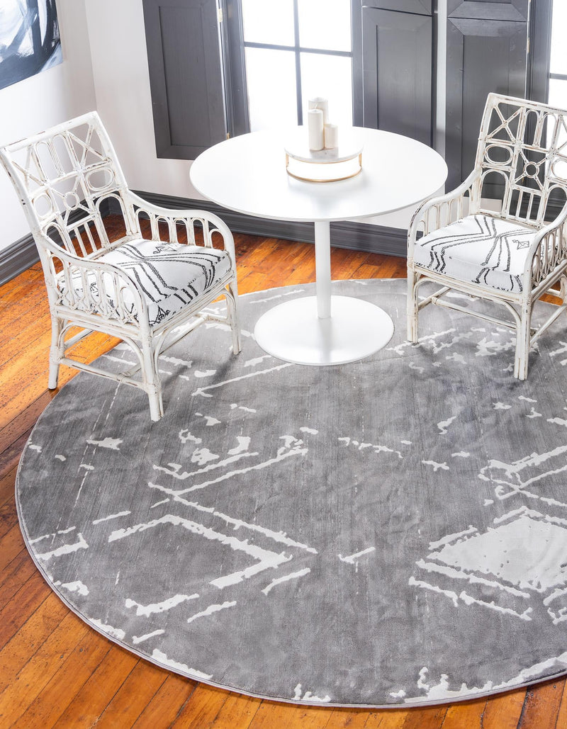 Metro Heights Collection Area Rug - Madison Round Gray lifestyle 50