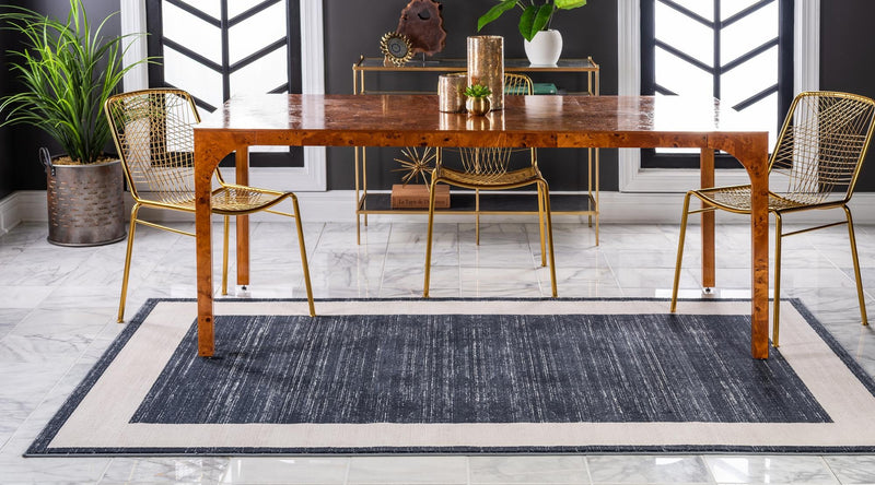 Metro Heights Collection Area Rug - Park Rectangle Navy Blue lifestyle 13