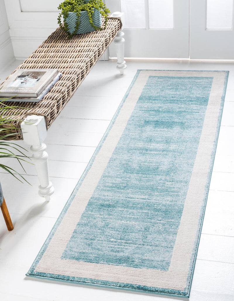 Metro Heights Collection Area Rug - Park Runner Turquoise lifestyle 69