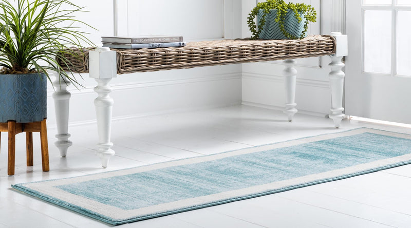Metro Heights Collection Area Rug - Park Runner Turquoise lifestyle 78