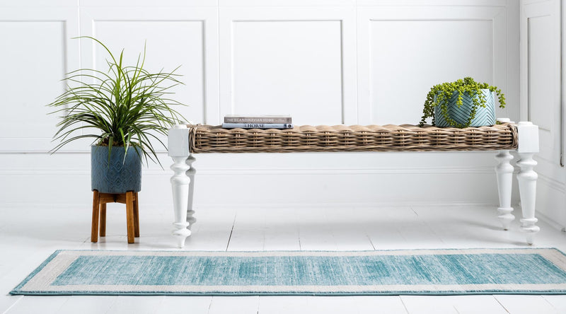 Metro Heights Collection Area Rug - Park Runner Turquoise lifestyle 84