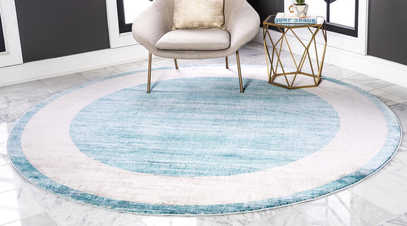 Metro Heights Collection Area Rug - Park Round Turquoise lifestyle 79