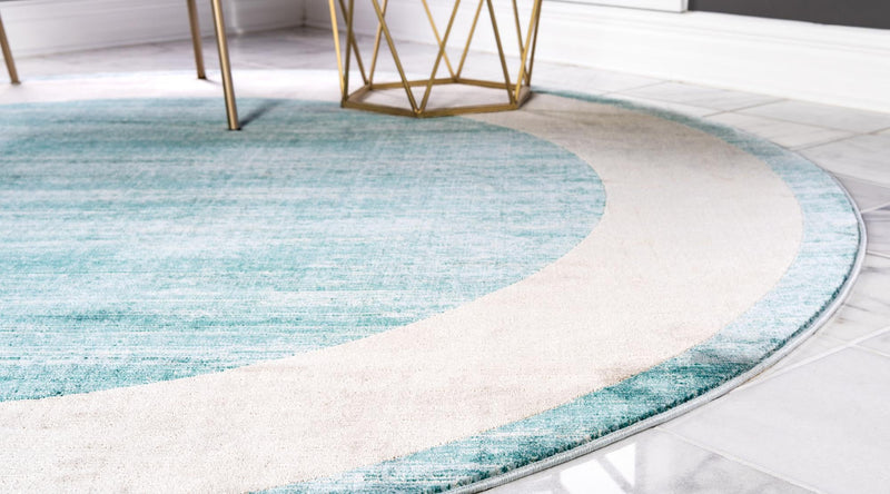 Metro Heights Collection Area Rug - Park Round Turquoise lifestyle 85