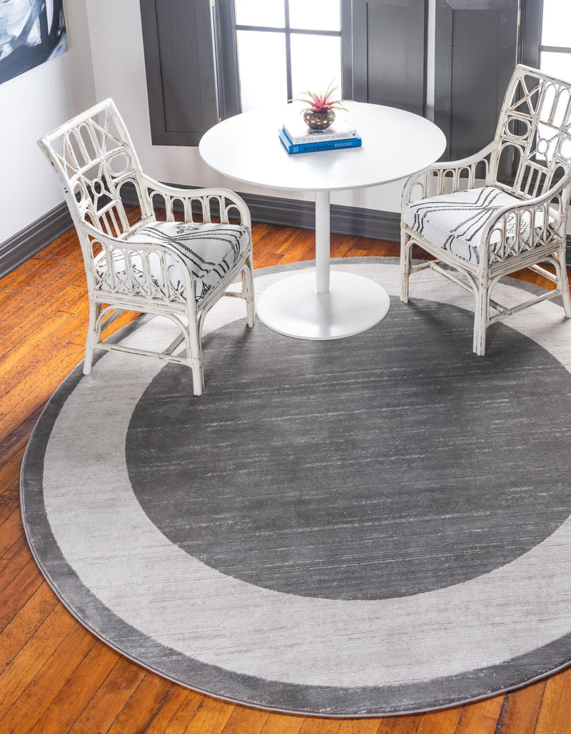 Metro Heights Collection Area Rug - Park Round Gray lifestyle 79