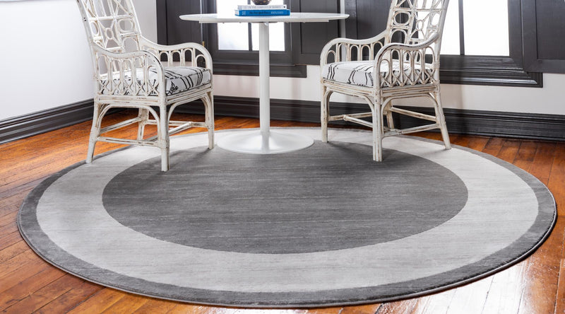Metro Heights Collection Area Rug - Park Round Gray lifestyle 95