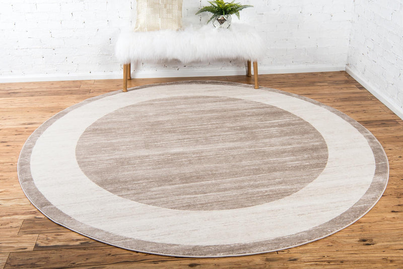 Metro Heights Collection Area Rug - Park Round Light Brown lifestyle 83