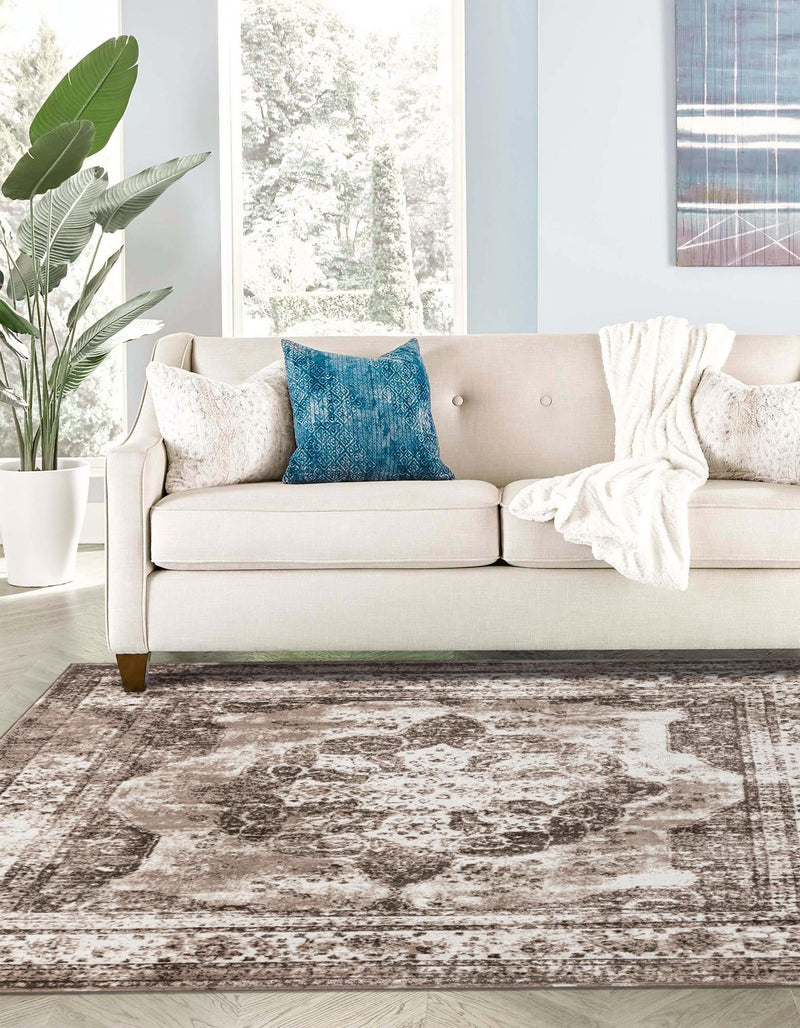 Riviera Elegance Collection Area Rug - Menton (Light Brown) Square Light Brown lifestyle 3