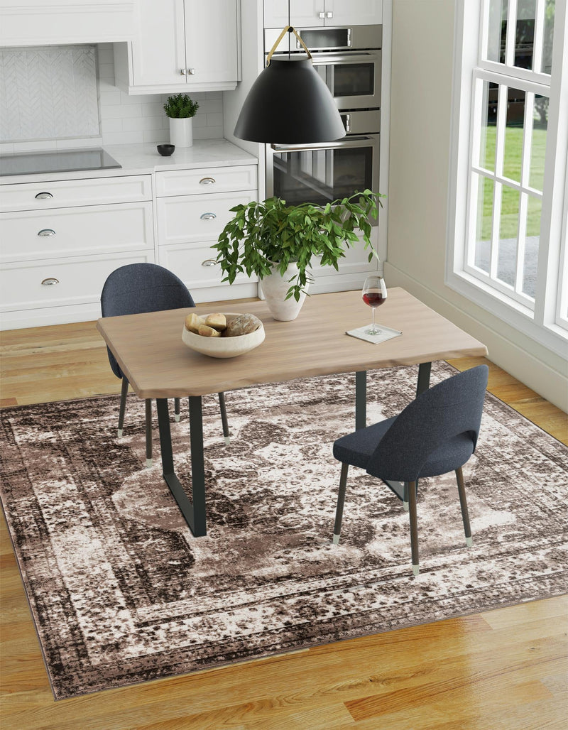 Riviera Elegance Collection Area Rug - Menton (Light Brown) Square Light Brown lifestyle 7