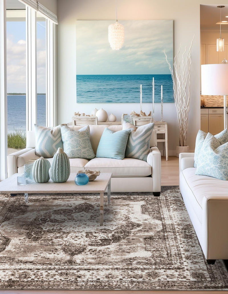 Riviera Elegance Collection Area Rug - Menton (Light Brown) Square Light Brown lifestyle 13