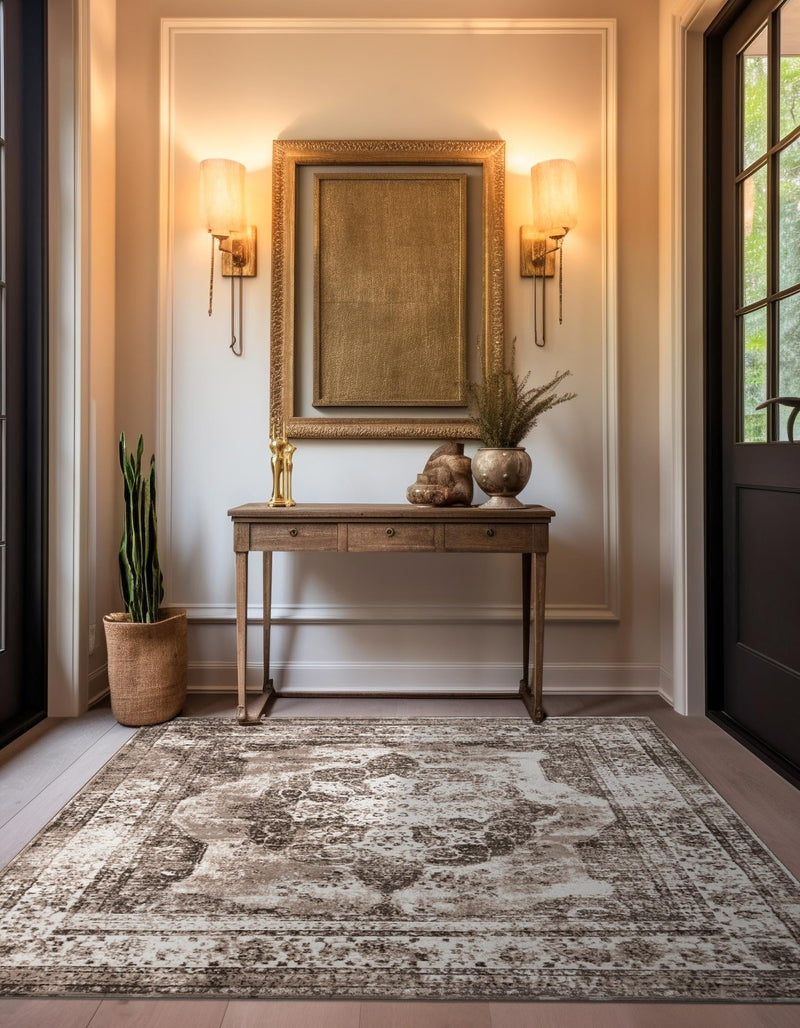 Riviera Elegance Collection Area Rug - Menton (Light Brown) Square Light Brown lifestyle 23