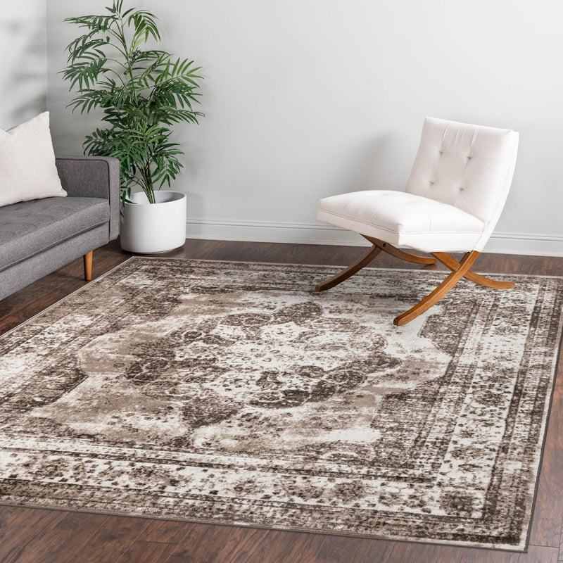 Riviera Elegance Collection Area Rug - Menton (Light Brown) Square Light Brown lifestyle 54