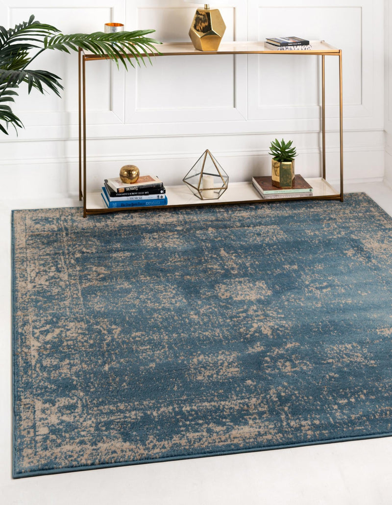 Riviera Elegance Collection Area Rug - Antibes (Blue) Square Blue lifestyle 37