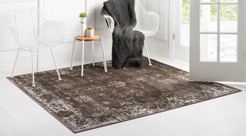 Riviera Elegance Collection Area Rug - Antibes (Brown) Square Brown lifestyle 2