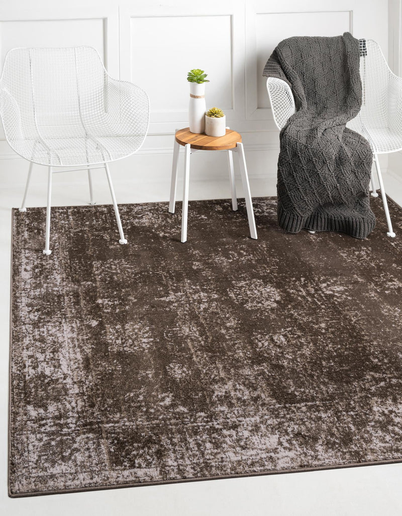 Riviera Elegance Collection Area Rug - Antibes (Brown) Square Brown lifestyle 31