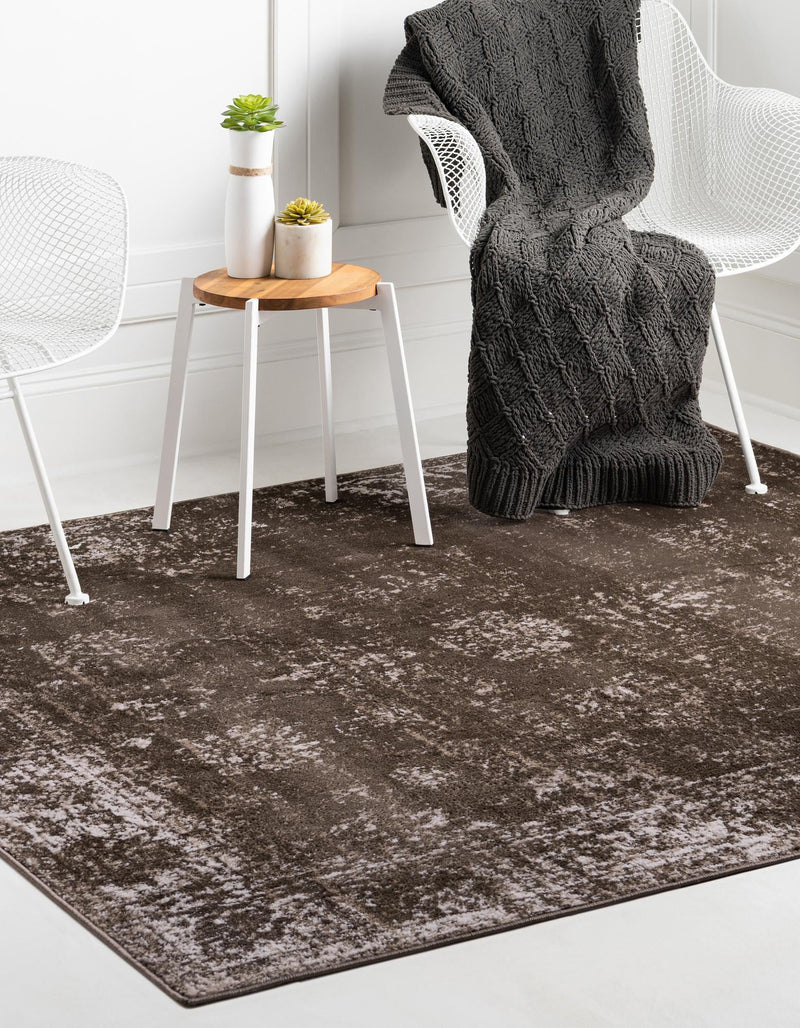 Riviera Elegance Collection Area Rug - Antibes (Brown) Square Brown lifestyle 32