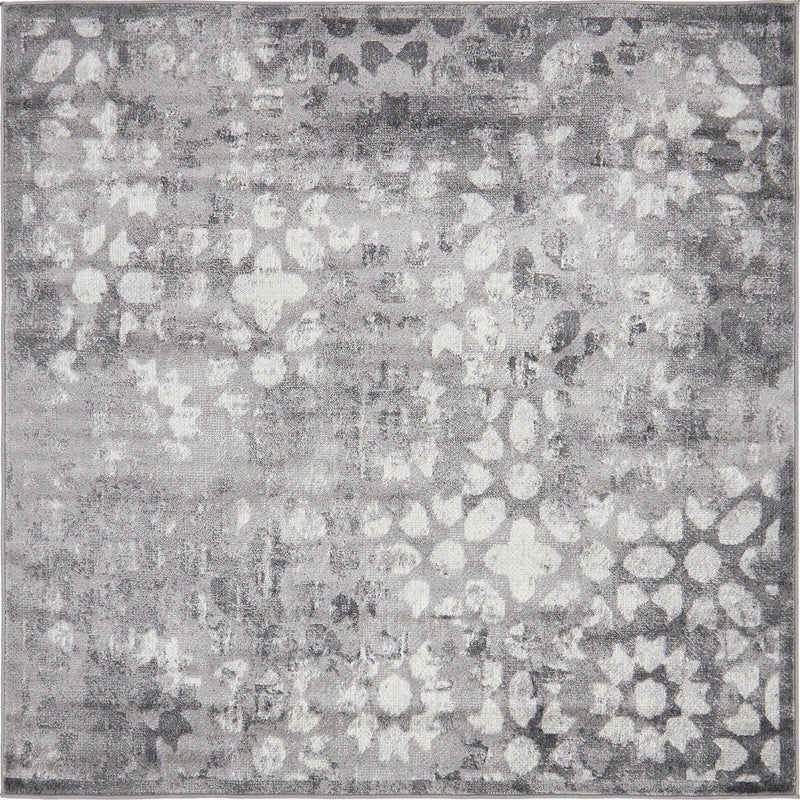 Riviera Elegance Collection Area Rug - Vence Square Dark Gray Main