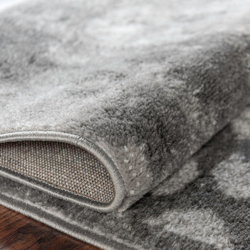 Riviera Elegance Collection Area Rug - Vence Square Dark Gray lifestyle 21