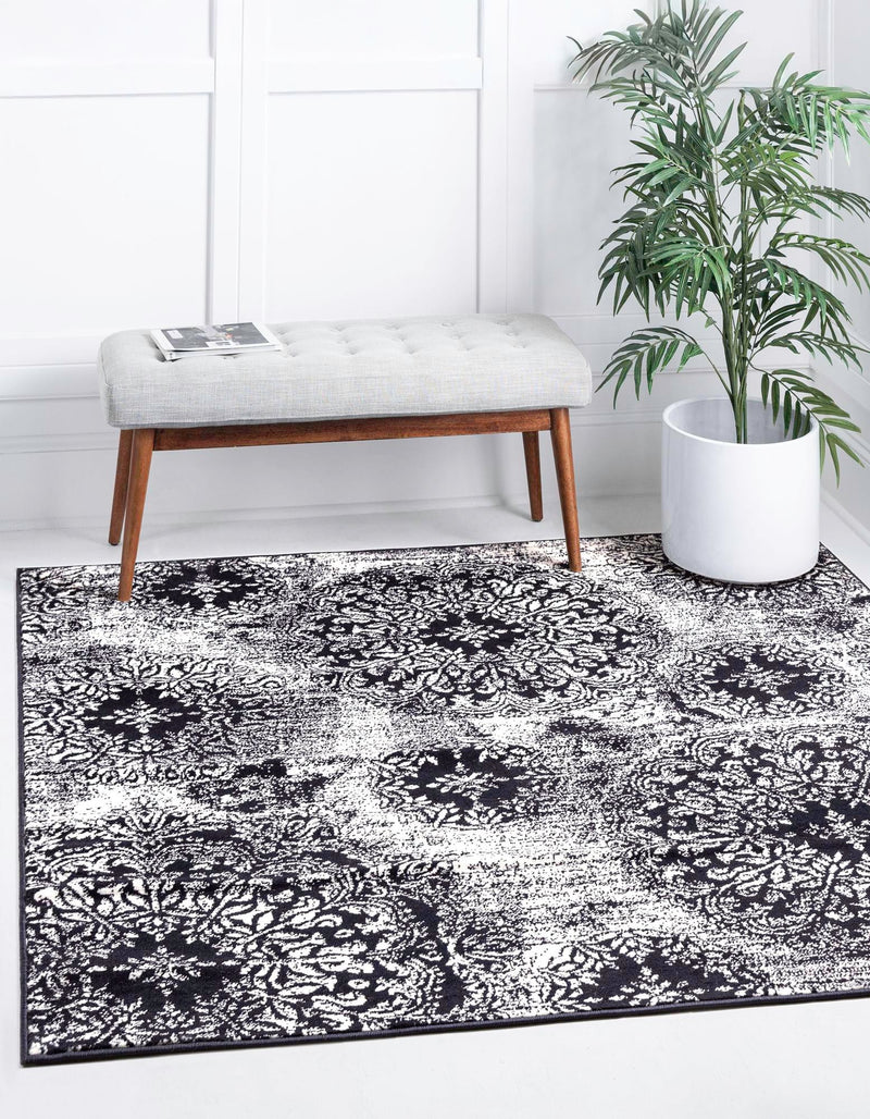 Riviera Elegance Collection Area Rug - Monaco (Navy Blue) Square Navy Blue lifestyle 37