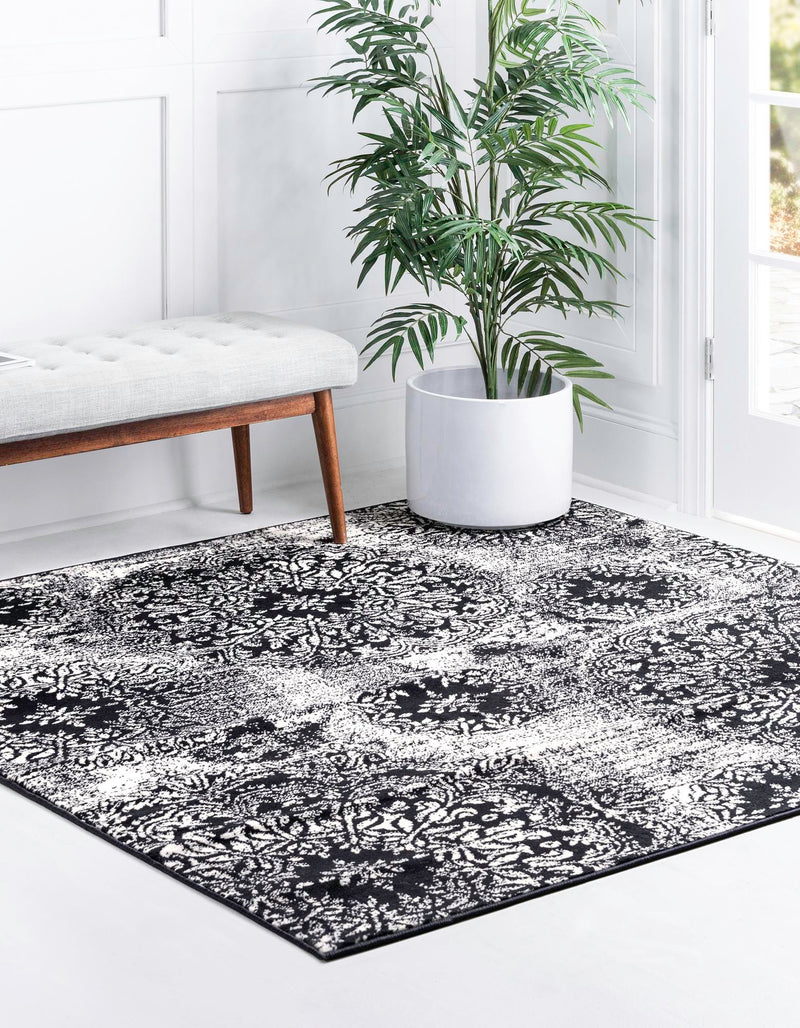 Riviera Elegance Collection Area Rug - Monaco (Navy Blue) Square Navy Blue lifestyle 38