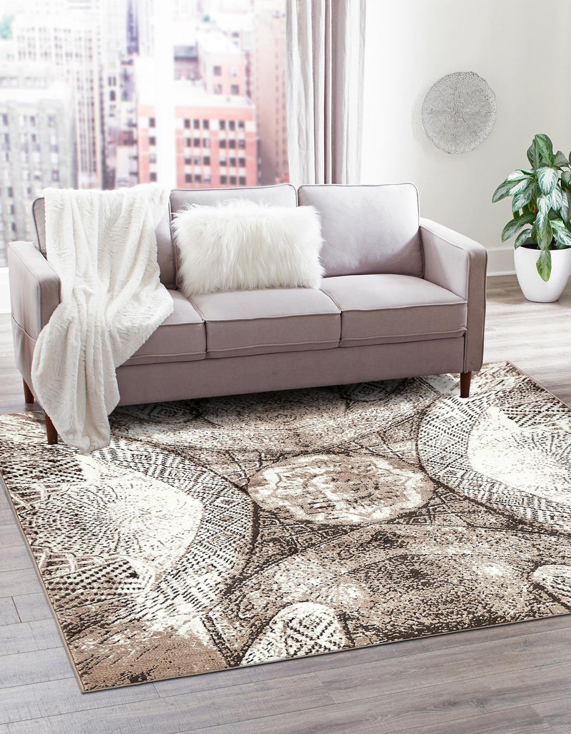 Riviera Elegance Collection Area Rug - Nice Square Brown lifestyle 54