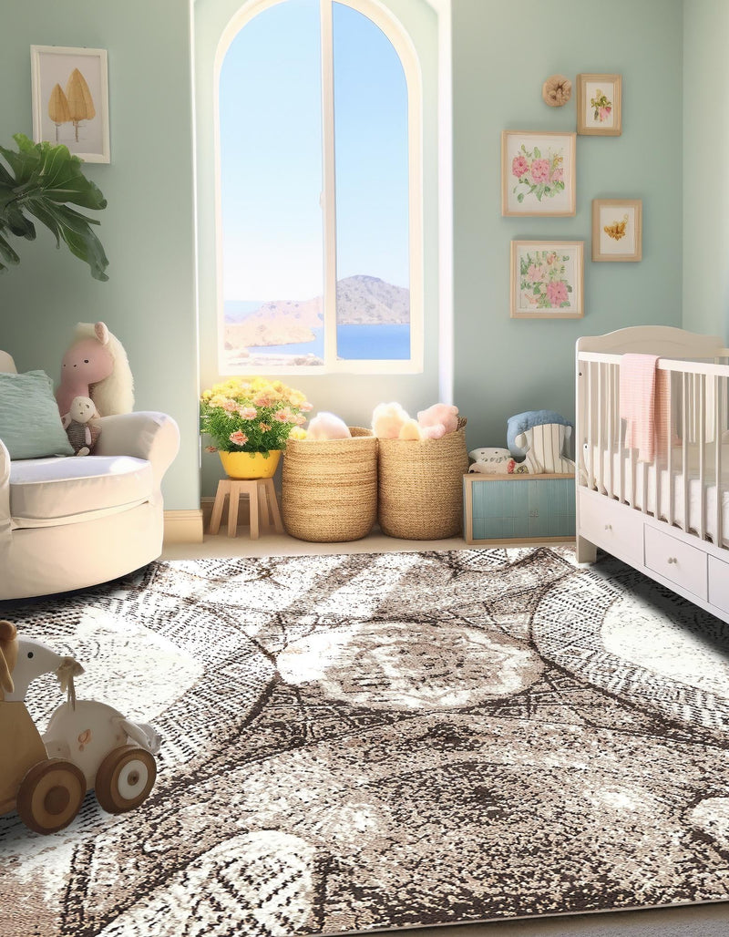 Riviera Elegance Collection Area Rug - Nice Square Brown lifestyle 74