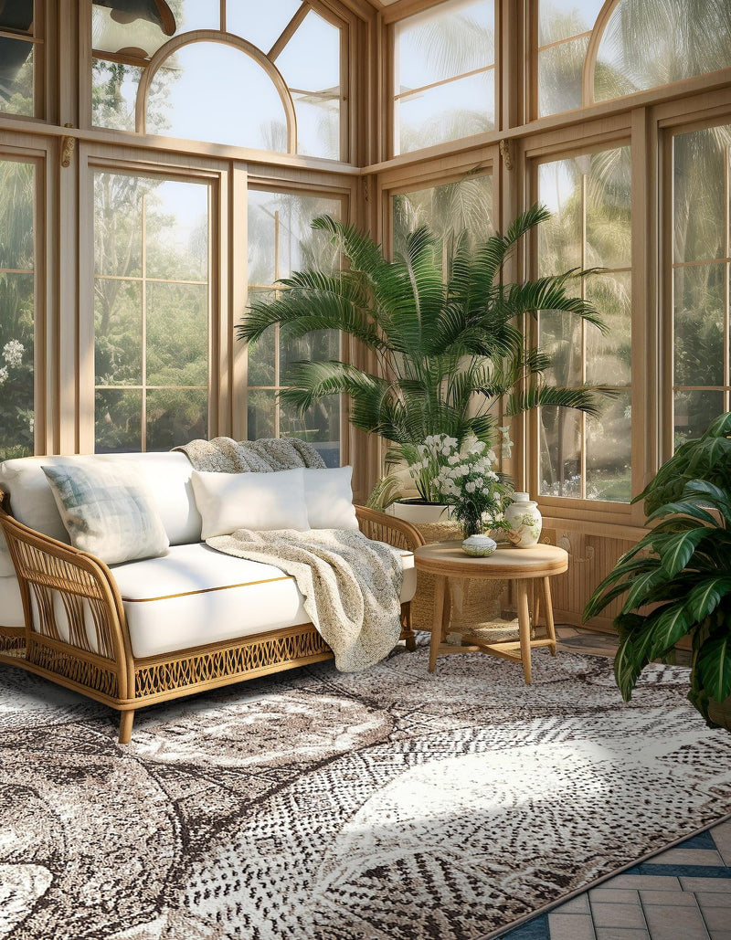 Riviera Elegance Collection Area Rug - Nice Square Brown lifestyle 81