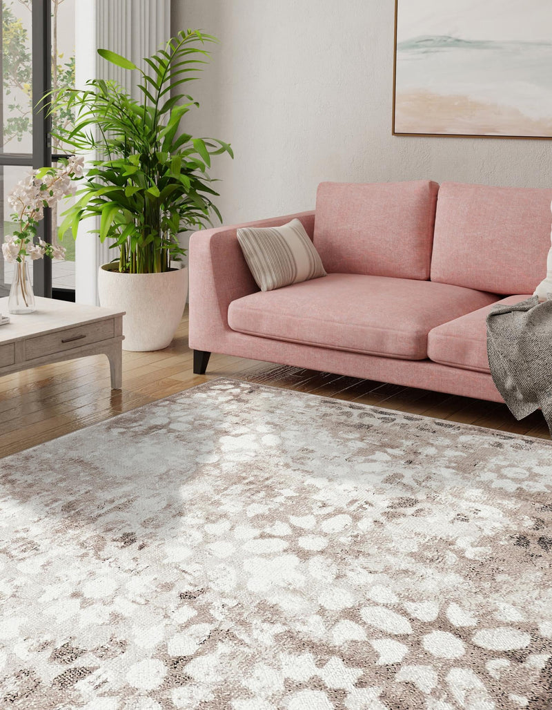 Riviera Elegance Collection Area Rug - Vence Square Brown lifestyle 80