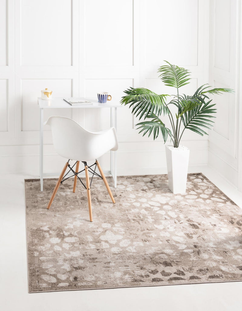 Riviera Elegance Collection Area Rug - Vence Square Brown lifestyle 114