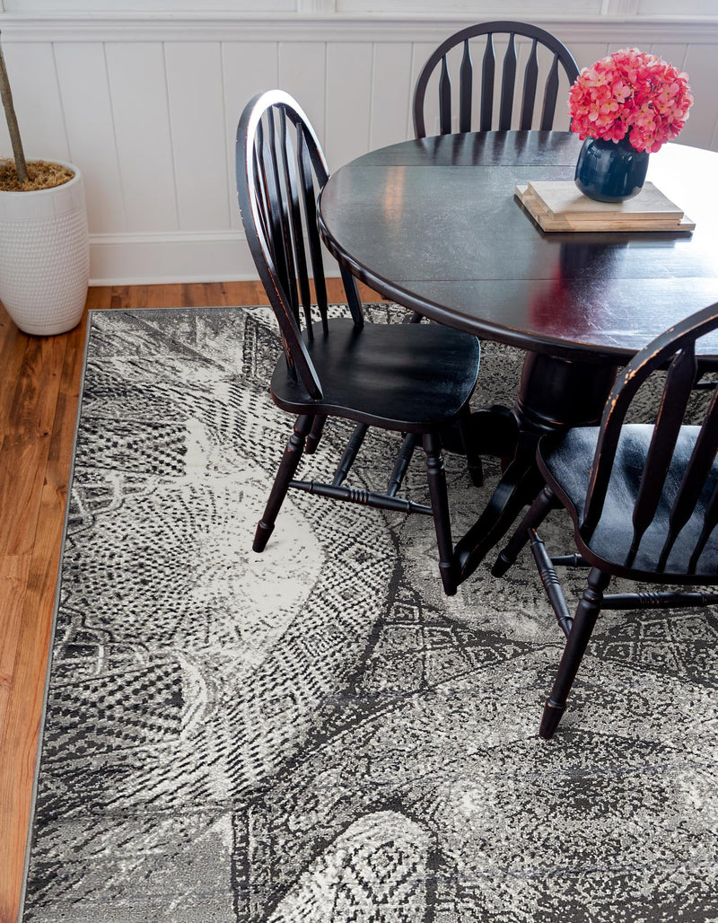 Riviera Elegance Collection Area Rug - Nice Square Dark Gray lifestyle 10