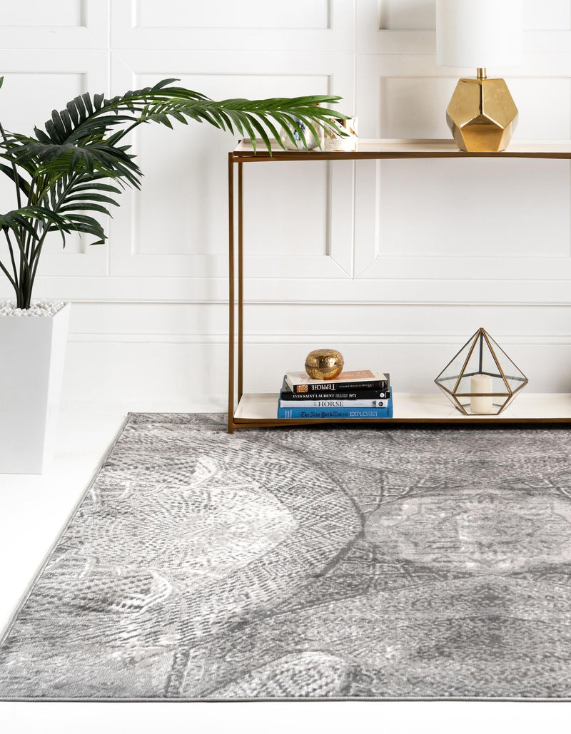 Riviera Elegance Collection Area Rug - Nice Square Dark Gray lifestyle 22