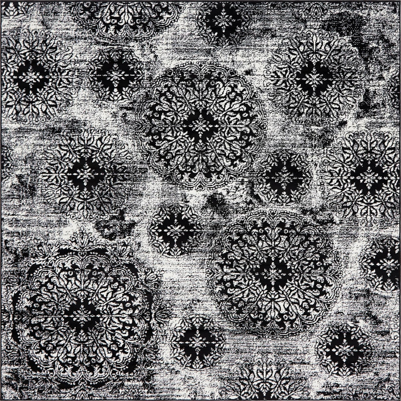 Riviera Elegance Collection Area Rug - Monaco (Black) Square Black Main