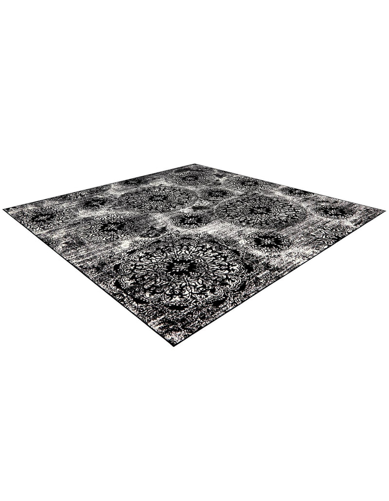 Riviera Elegance Collection Area Rug - Monaco (Black) Square Black lifestyle 43