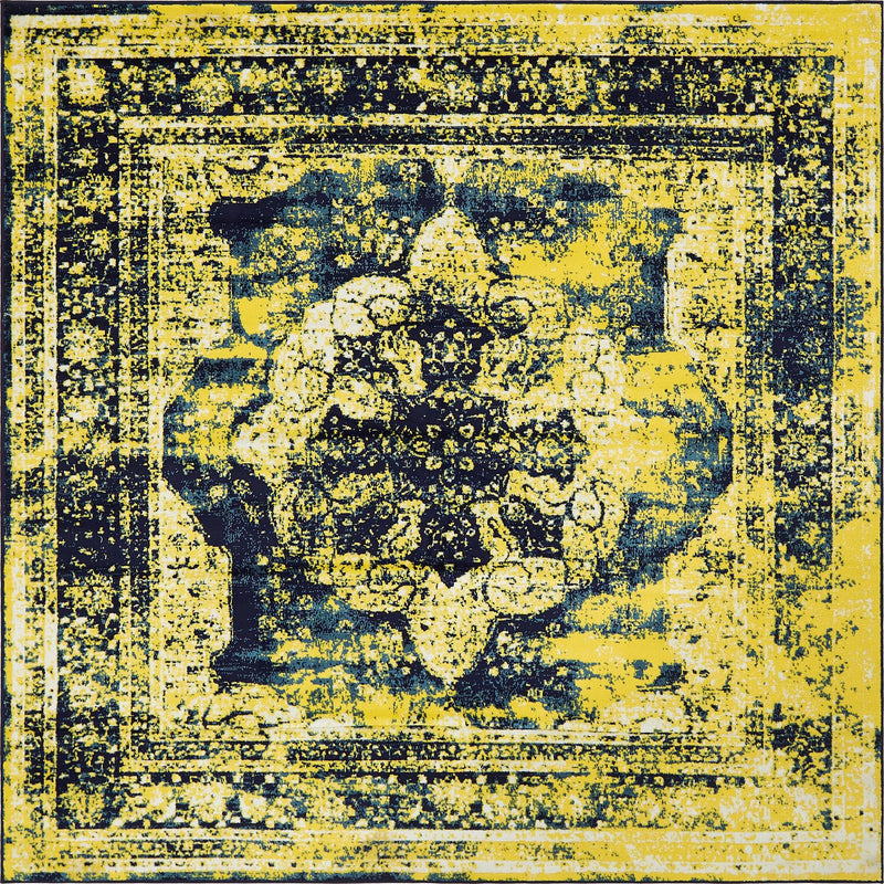 Riviera Elegance Collection Area Rug - Menton (Navy Blue) Square Navy Blue Main