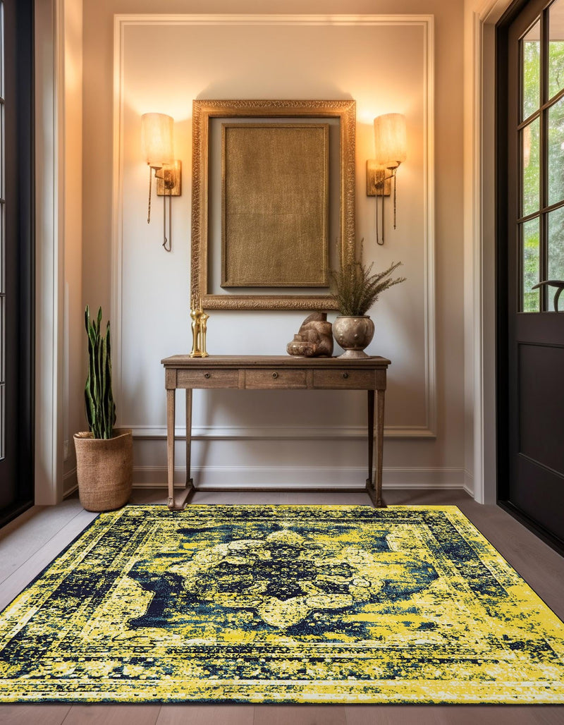 Riviera Elegance Collection Area Rug - Menton (Navy Blue) Square Navy Blue lifestyle 15