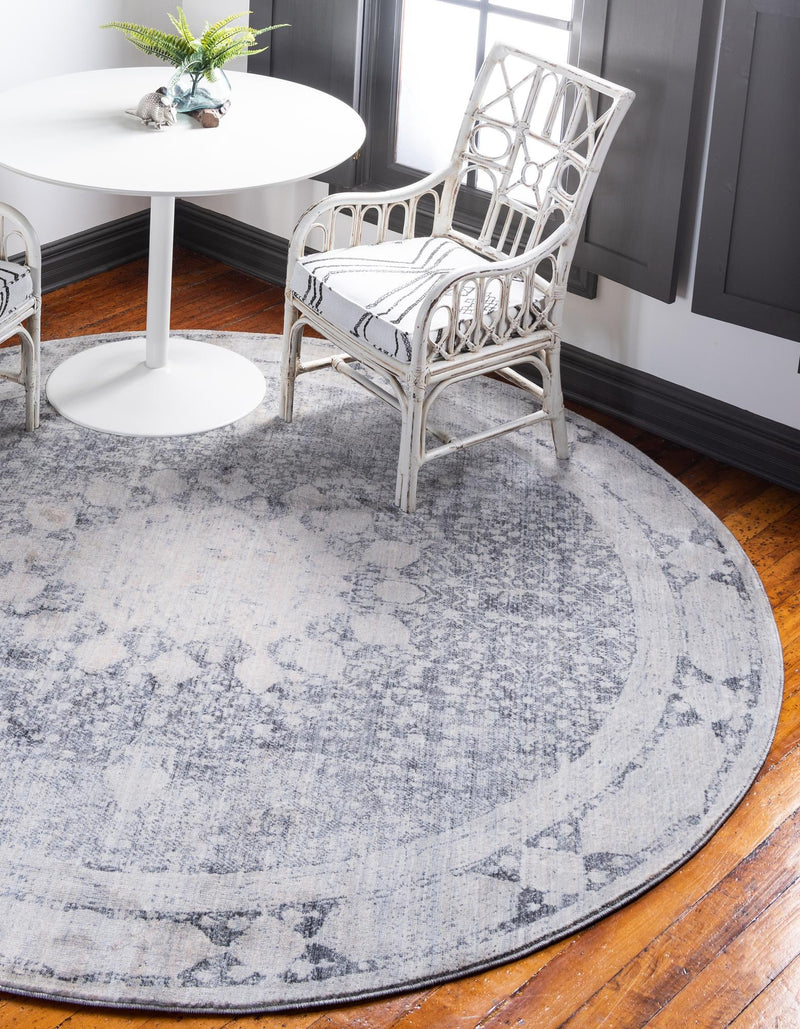 Oxfordshire Elegance Collection Area Rug - Abingdon Round Gray lifestyle 50