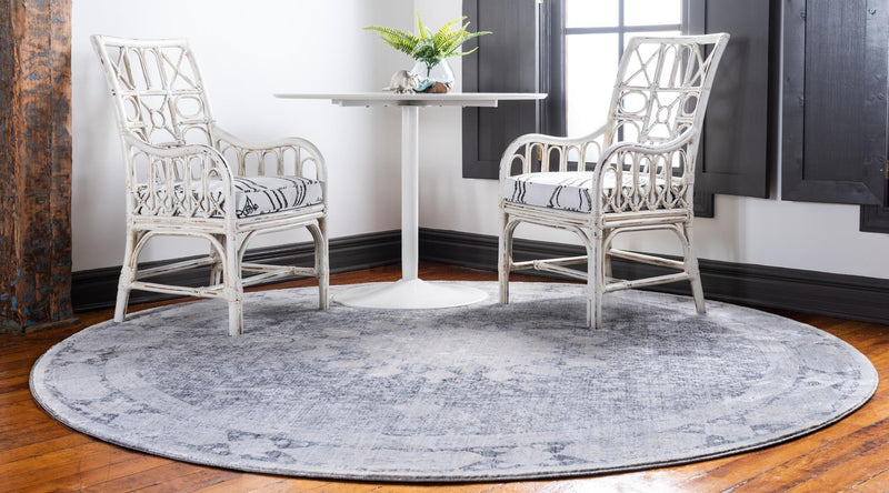 Oxfordshire Elegance Collection Area Rug - Abingdon Round Gray lifestyle 56