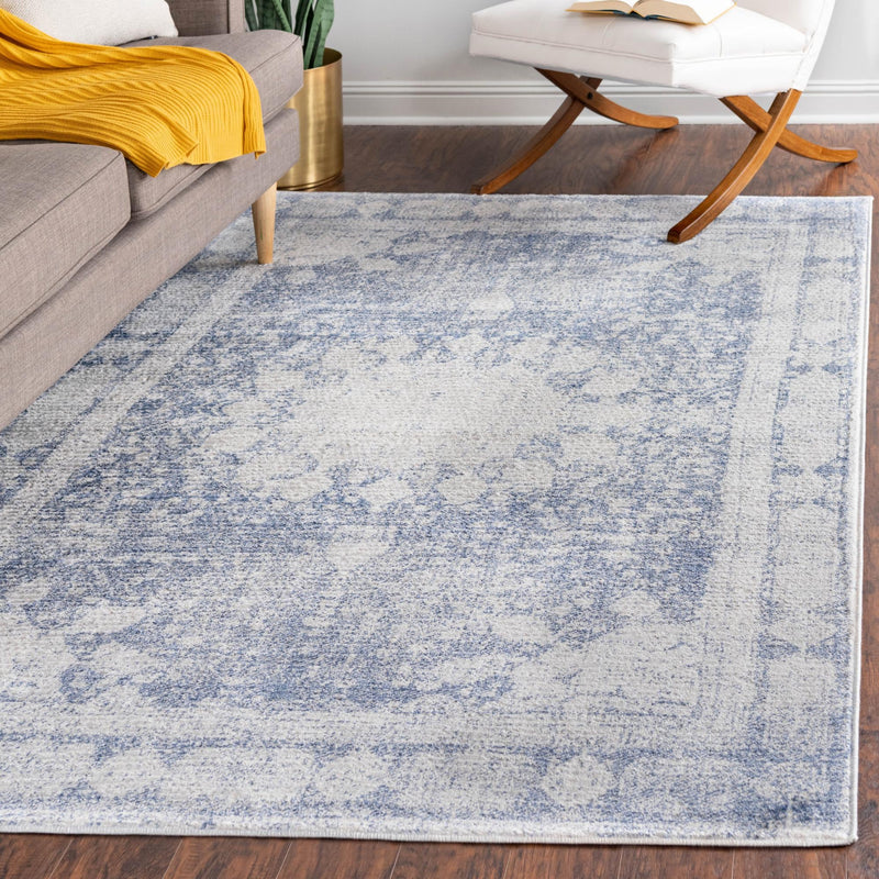 Oxfordshire Elegance Collection Area Rug - Abingdon Rectangle Navy Blue lifestyle 34