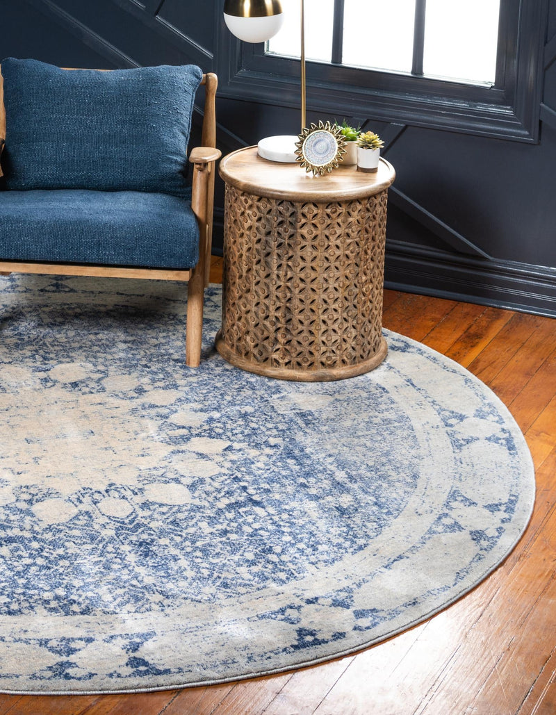 Oxfordshire Elegance Collection Area Rug - Abingdon Round Navy Blue lifestyle 39
